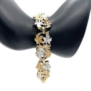 Vintage Sarah Coventry Fall Leaves Silver and Gold Bracelet